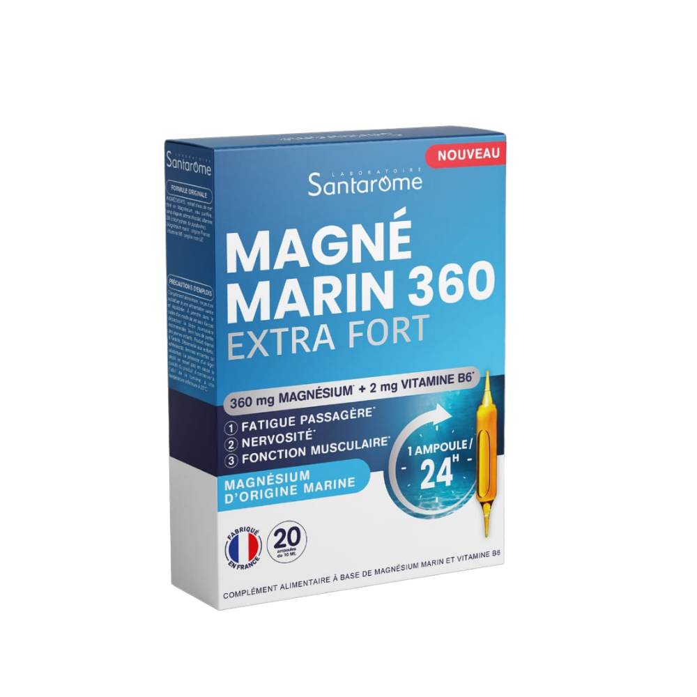 Magneziu Marin 360 Extra Fort, 20 fiole x 10 ml, Santarome