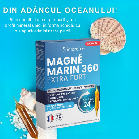 Magneziu Marin 360 Extra Fort, 20 fiole x 10 ml, Santarome 664366