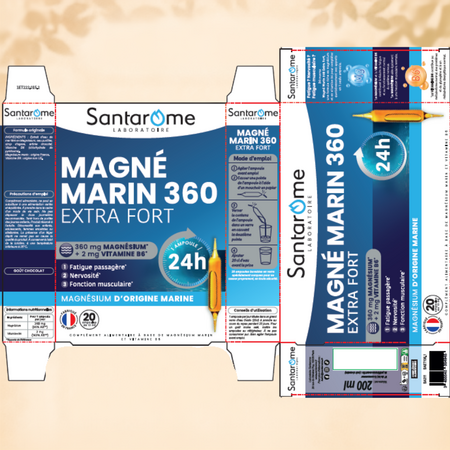 Magneziu Marin 360 Extra Fort, 20 fiole x 10 ml, Santarome 806227