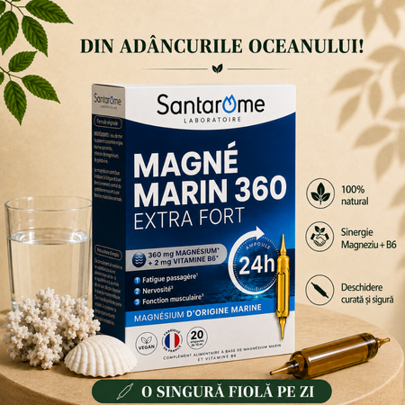 Magneziu Marin 360 Extra Fort, 20 fiole x 10 ml, Santarome 806224