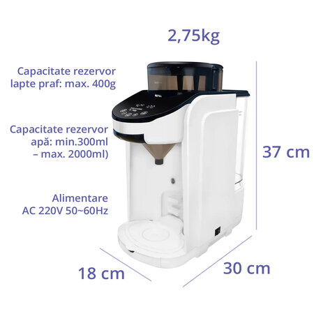Espressor inteligent pentru prepararea formulei de lapte cu aplicatie, EasyCare Baby 664502