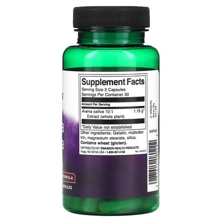 Avena Sativa, 575 mg, 60 capsule, Swanson 664867