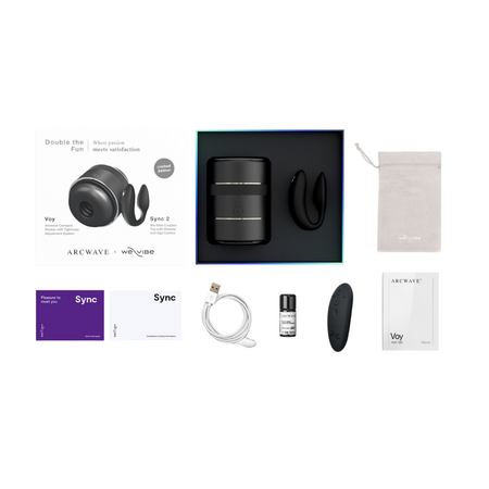 Pachet Strocker Voy Compact + Vibrator pentru cuplu Sync 2 Double the fun, Arcwave - We-Vibe 664814