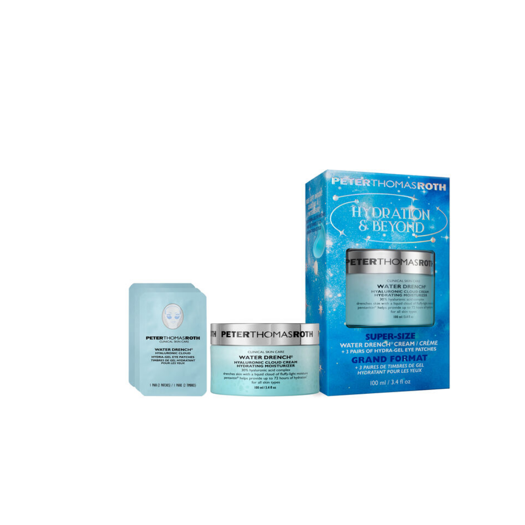 Pachet Crema de fata Water Drench + Plasturi pentru ochi Water Drench, 100 ml + 6 buc, Peter Thomas Roth