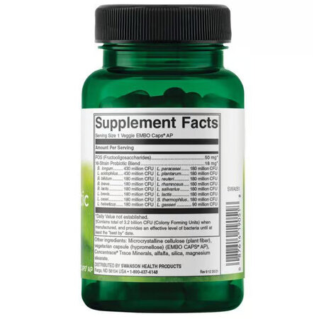 Probiotic cu 16 tulpini cu FOS, 60 capsule, Swanson 664863