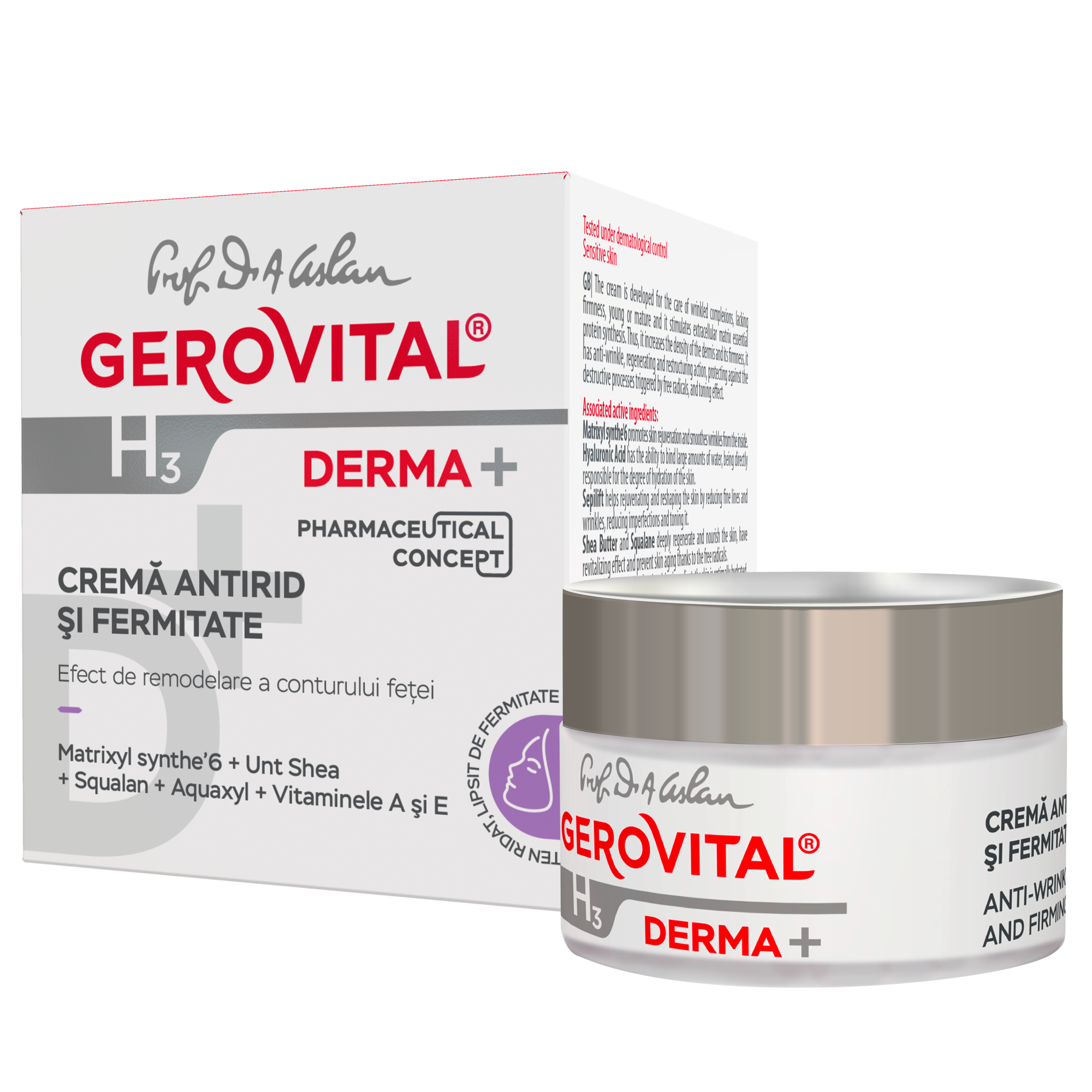 Crema antirid si fermitate Gerovital H3 Derma+, 50 ml, Farmec