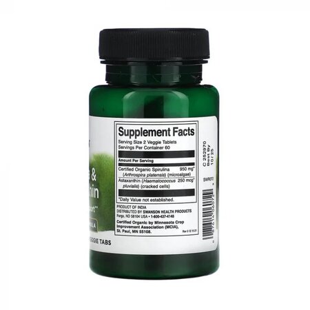 Spirulina si Astaxanthin, 120 capsule, Swanson 664965