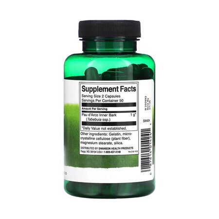 Full Spectrum Pau d'Arco, 500 mg, 100 capsule, Swanson 664986