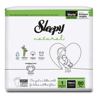 Scutece pentru bebelusi Natural, Nr 1 New Born, 2-5 kg, 80 bucati, Sleepy