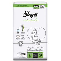 Scutece pentru bebelusi Natural, Nr 4 Maxi, 7-14 kg, 60 bucati, Sleepy