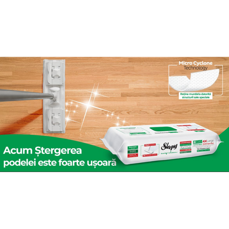 Lavete umede pentru curatare pardoseli White Soap Easy Clean, 50 bucati, Sleepy 665051