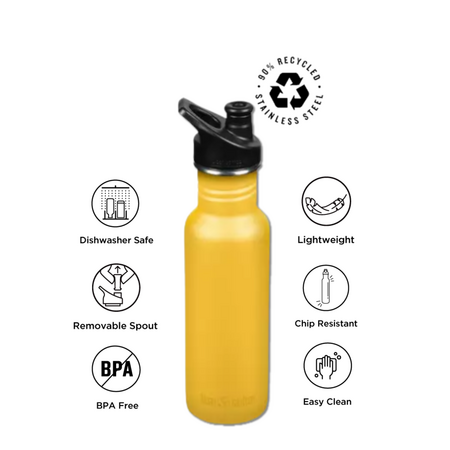 Recipient classic cu capac sport, 532 ml, Old Gold, Klean Kanteen 674505