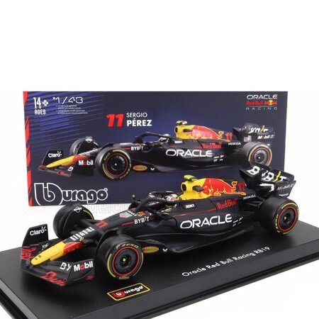 Masinuta Oracle Red Bull Racing RB19 cu casca Sergio Perez, +14 ani, 1:43, Bburago