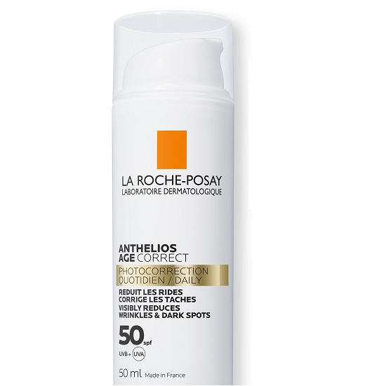 Crema de fata cu protectie solara SPF50 anti-imbatranire Anthelios Age Corect, 50 ml, La Roche Posay