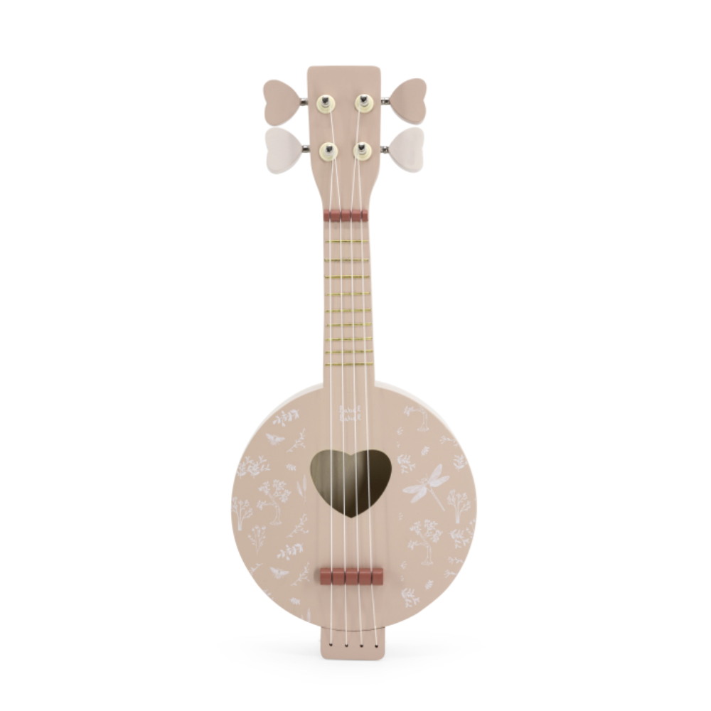 Jucarie din lemn Banjo, Pink, Label Label