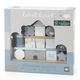 Jucarie din lemn cuburi de constructie, 18 luni+, Blue, Label Label 665210