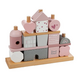 Jucarie din lemn cuburi de constructie, Pink, Label Label 665228