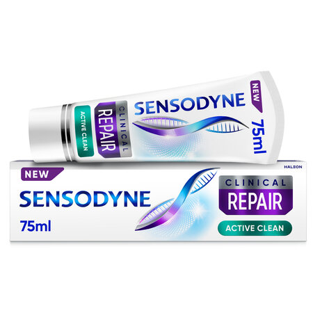 Pasta de dinti pentru sensibilitate dentara Clinical Repair Active Clean, 75 ml, Sensodyne 665369