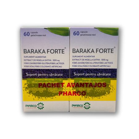 Pachet Baraka Forte, 500 mg, 60+60 capsule, Pharco