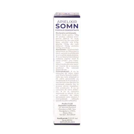 Apielixir Somn, 20 fiole x 10 ml, Albina Carpatina 817110