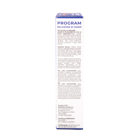 Program relaxare si somn, 20 fiole x 10 ml, Albina Carpatina 817140