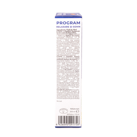Program relaxare si somn, 20 fiole x 10 ml, Albina Carpatina 817142
