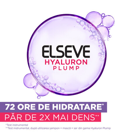 Pachet Sampon hidratant pentru par deshidratat Hyaluron Plump, 2 x 250 ml, Elseve 665612
