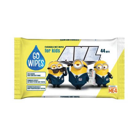 Hartie igienica umeda Minions, 44 buc, Go  Wipes 666445