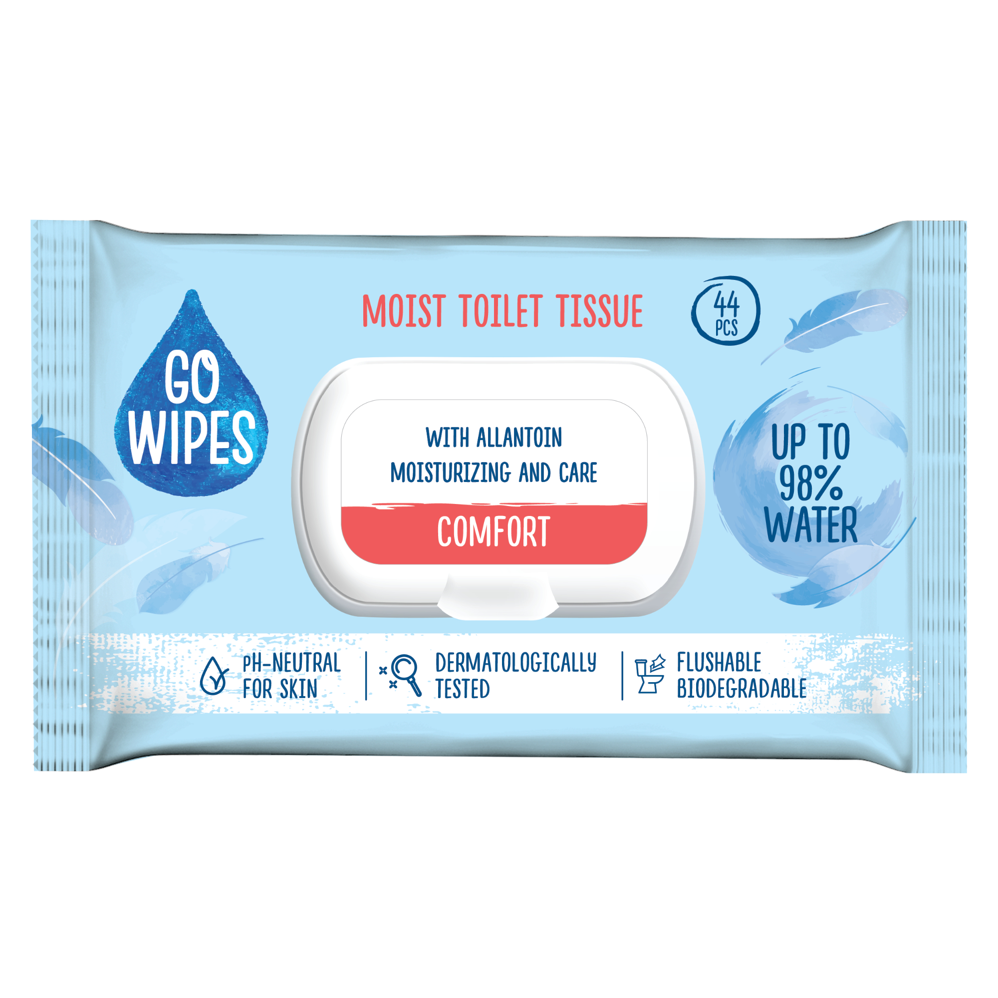 Hartie igienica umeda Comfort, 44 buc, Go  Wipes