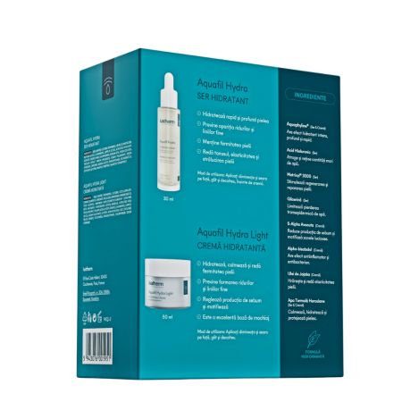 Pachet Crema hidratanta + Serum cu Peptide si HA Aquafil Hydra, 50 ml + 30 ml, Ivatherm 730582