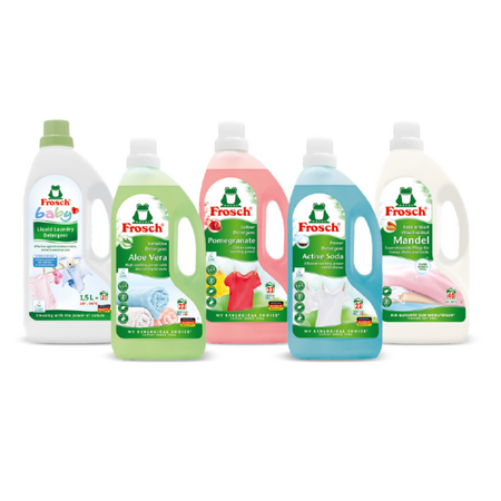Set detergent de rufe cu ingrediente naturale, 5 x 1.5 litri, Frosch