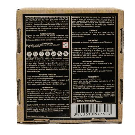 Tratament natural pentru regenerarea si cresterea parului NewHair, 8 plicuri x 25 g, THS Organic 666829