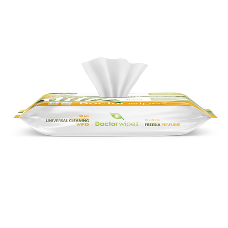 Servetelele umede universale cu parfum de frezie, 50 bucati, Doctor Wipes 666857