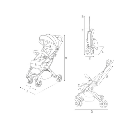 Carucior sport Estelle Light, Silver Grey, Momi 666917