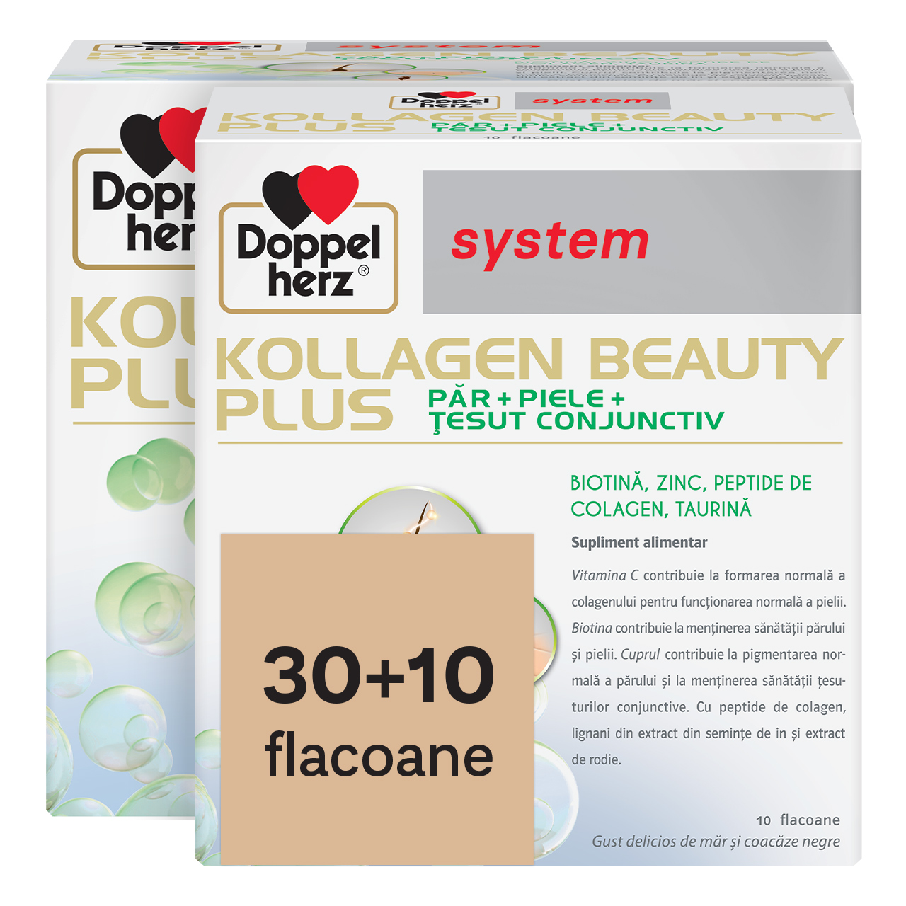 Pachet Kollagen Beauty Plus System, 30+10 flacoane, Doppelherz