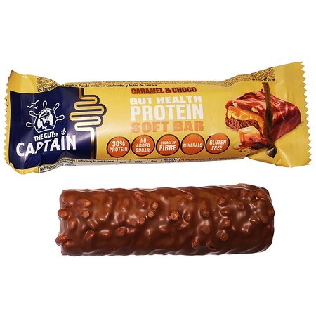 Baton proteic cu caramel si ciocolata, 45 g, The Gutsy Captain 762919