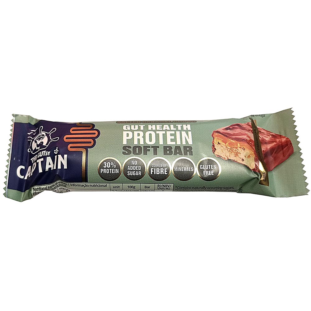 Baton proteic cu caramel sarat, 45 g, The Gutsy Captain