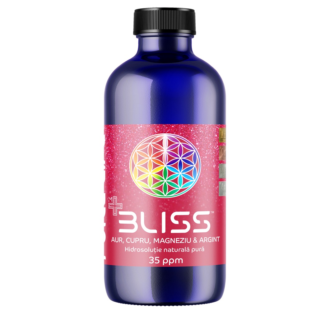 Hidrosolutie cu aur, cupru, magneziu si argint Minerals+ Mix Bliss, 35 ppm, 240 ml, Pure Life