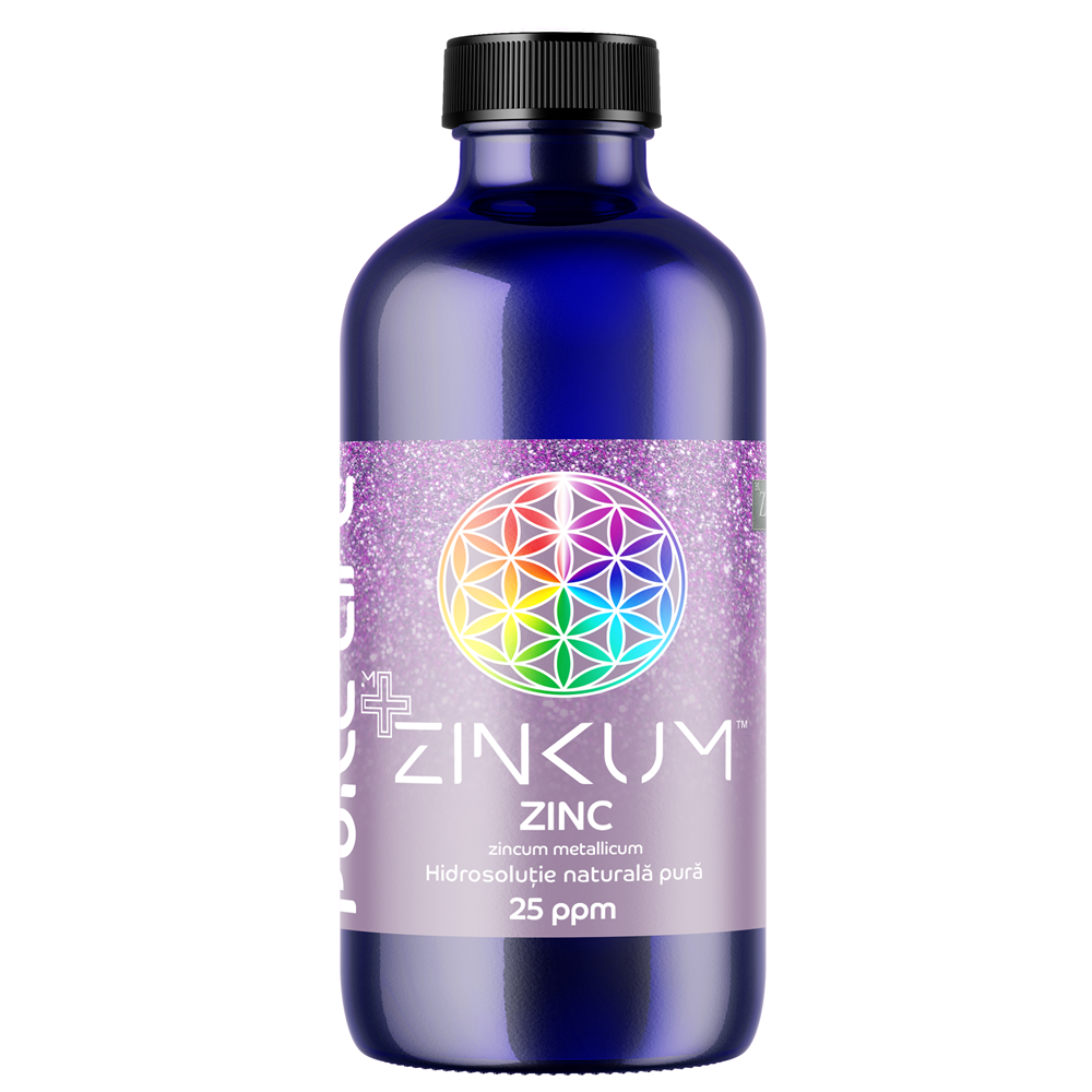 Hidrosolutie naturala cu zinc Minerals+ Zinkum, 25 ppm, 240 ml, Pure Life