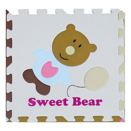 Covoras Puzzle Ursulet Fetita, 92 x 92 cm, +3 ani, Babygreat 667560