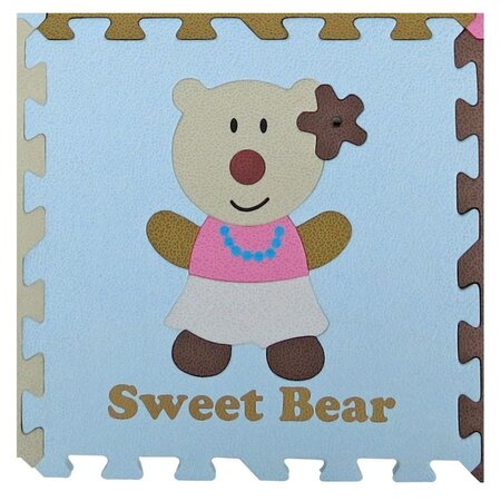Covoras Puzzle Ursulet Fetita, 92 x 92 cm, +18 luni, Babygreat