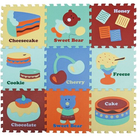 Covoras Puzzle Ursulet Baietel, 92 x 92 cm, +3 ani, Babygreat 667586