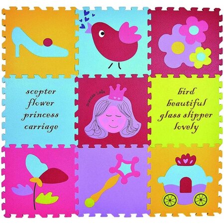 Covoras Puzzle Printesa, 92 x 92 cm, +18 luni, Babygreat