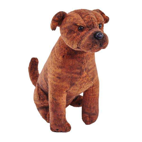 Jucarie de plus Catel cu sunet, 14 cm, Staffordshire Bull Terrier, Wild Republic