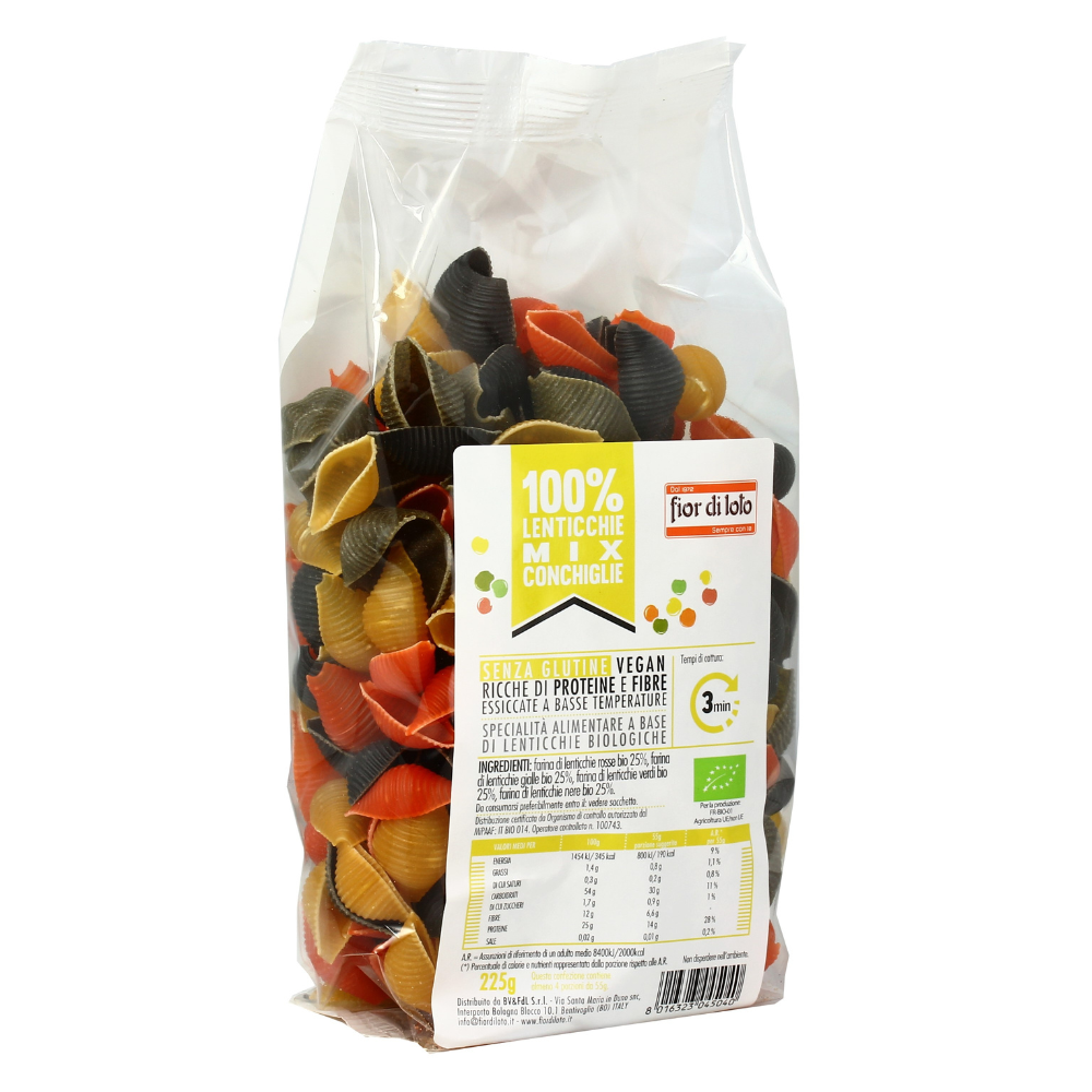 Paste bio Scoici (Conchiglie) fara gluten, 225 g, Fior di Loto