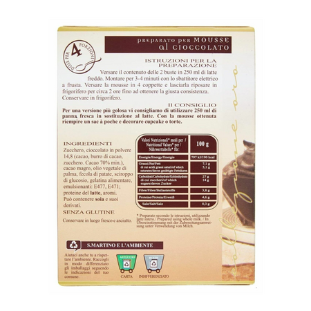 Preparat pentru Mousse de ciocolata fara gluten, fara coacere, 115 g, S.Martino 667864