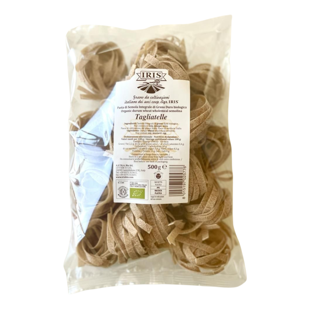 Paste bio Tagliatelle din grau integral, 500 g, Iris