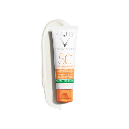 Crema matifianta anti-stralucire 3 in1 cu SPF50 Capital Soleil, 50 ml, Vichy 555627