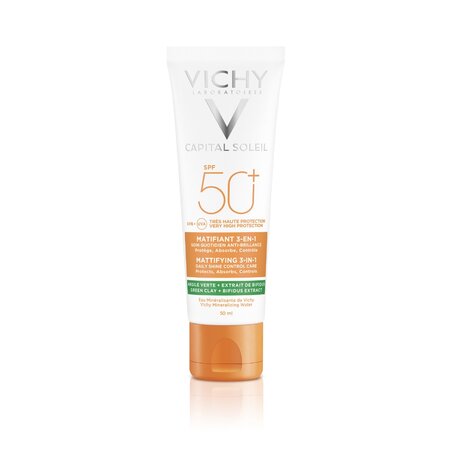 Crema matifianta anti-stralucire 3 in1 cu SPF50 Capital Soleil, 50 ml, Vichy 555626