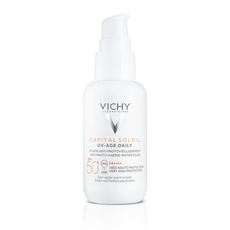 Fluid pentru protectie solara cu actiune impotriva foto-imbatranirii tenului SPF50+ Capital Soleil, 40 ml, Vichy